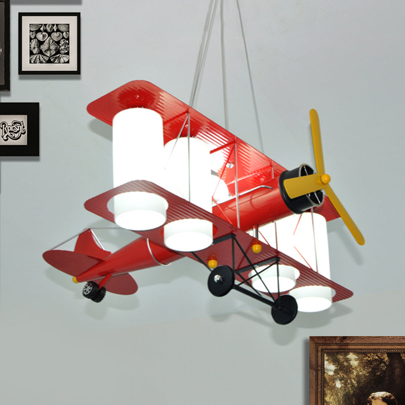 Chic Modern Battle Plane Hanging Chandelier Metal Hanging Lamp Fixture for Bedroom Red Clearhalo 'Ceiling Lights' 'Chandeliers' Lighting' options 199975_e8d9e9c7-89a0-4443-99b3-87a6719a09ed