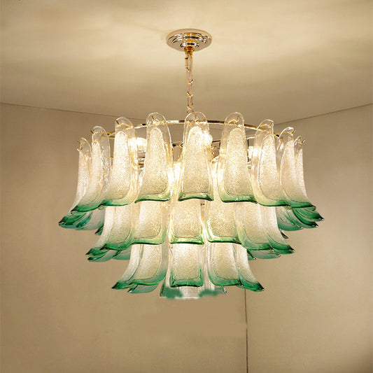 Creative Cylindrical Finishing Net Pendant Light with Fish Deco Fiber  Creative Green Hanging Light - Clearhalo