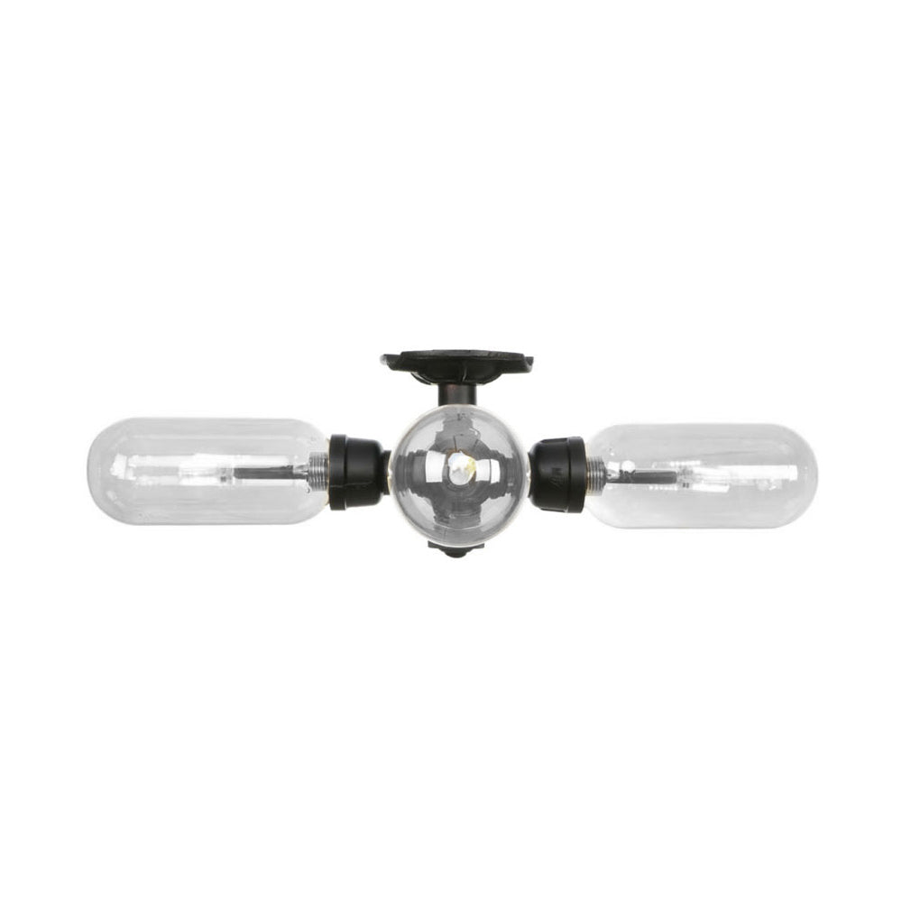 Black Sconce Light Industrial Metal 4/5/6 Light Capsule Shade Wall Lighting Fixture for Living Room with Pipe Design Clearhalo 'Ceiling Lights' 'Close To Ceiling Lights' 'Close to ceiling' 'Semi-flushmount' Lighting' 200007