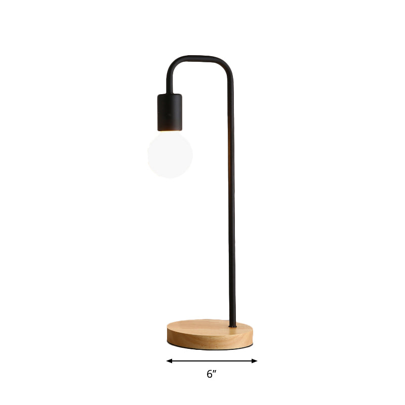 Dormitory Bare Shade Desk Light Metal 1 Head Simple Style Desk Lamp with Plug-In Cord Clearhalo 'Lamps' 'Table Lamps' Lighting' 200088