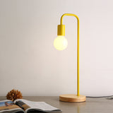 Dormitory Bare Shade Desk Light Metal 1 Head Simple Style Desk Lamp with Plug-In Cord Yellow Clearhalo 'Lamps' 'Table Lamps' Lighting' 200091