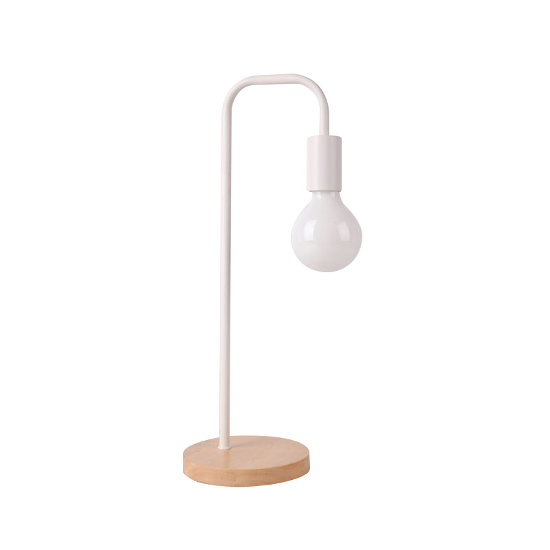 Dormitory Bare Shade Desk Light Metal 1 Head Simple Style Desk Lamp with Plug-In Cord Clearhalo 'Lamps' 'Table Lamps' Lighting' 200095