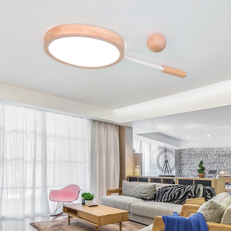 Creative Tennis Shape Flush Mount Light Acrylic & Wood LED Ceiling Light in Beige for Kindergarten White Clearhalo 'Ceiling Lights' 'Close To Ceiling Lights' 'Close to ceiling' 'Flush mount' Lighting' 200185