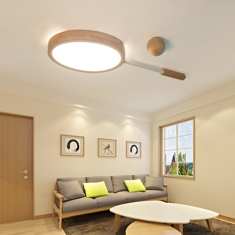 Creative Tennis Shape Flush Mount Light Acrylic & Wood LED Ceiling Light in Beige for Kindergarten Clearhalo 'Ceiling Lights' 'Close To Ceiling Lights' 'Close to ceiling' 'Flush mount' Lighting' 200187