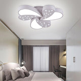 Pretty Modern White Flush Mount Light Floral Metal Acrylic Ceiling Lamp with Crystal for Baby Room 3 White Clearhalo 'Ceiling Lights' 'Close To Ceiling Lights' 'Close to ceiling' 'Flush mount' Lighting' 200215