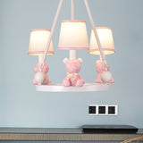 Nordic Hanging Light Fixtures with Tapered Shade Fabric Hanging Chandelier for Bedroom Clearhalo 'Ceiling Lights' 'Chandeliers' Lighting' options 200265