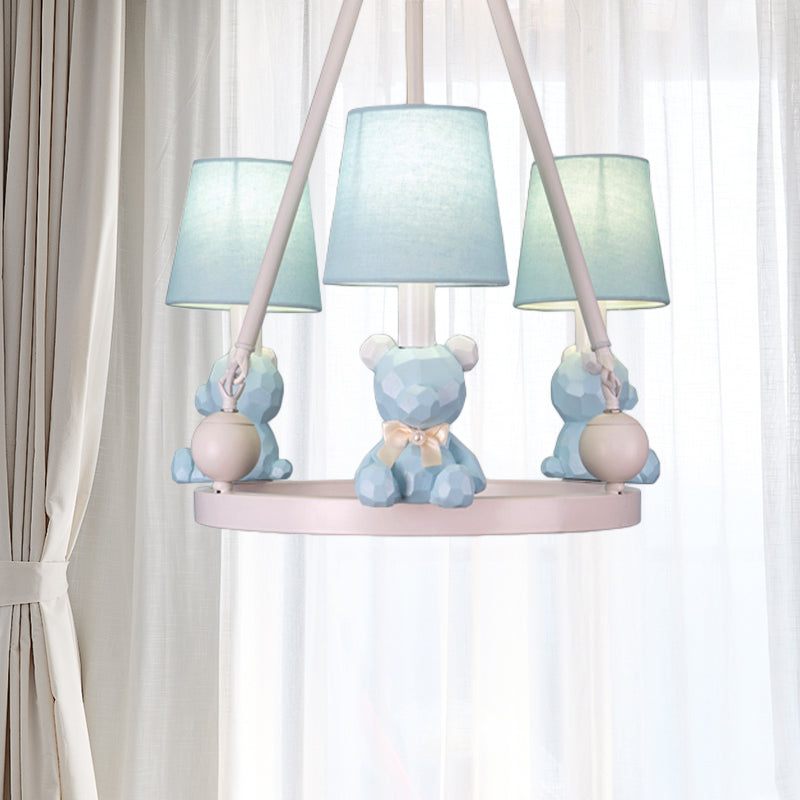 Nordic Hanging Light Fixtures with Tapered Shade Fabric Hanging Chandelier for Bedroom Clearhalo 'Ceiling Lights' 'Chandeliers' Lighting' options 200269