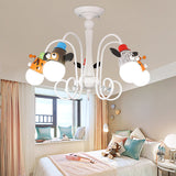 Kid Bedroom Animal Hanging Lights Metal Cartoon White Hanging Light Fixtures Clearhalo 'Ceiling Lights' 'Chandeliers' Lighting' options 200398