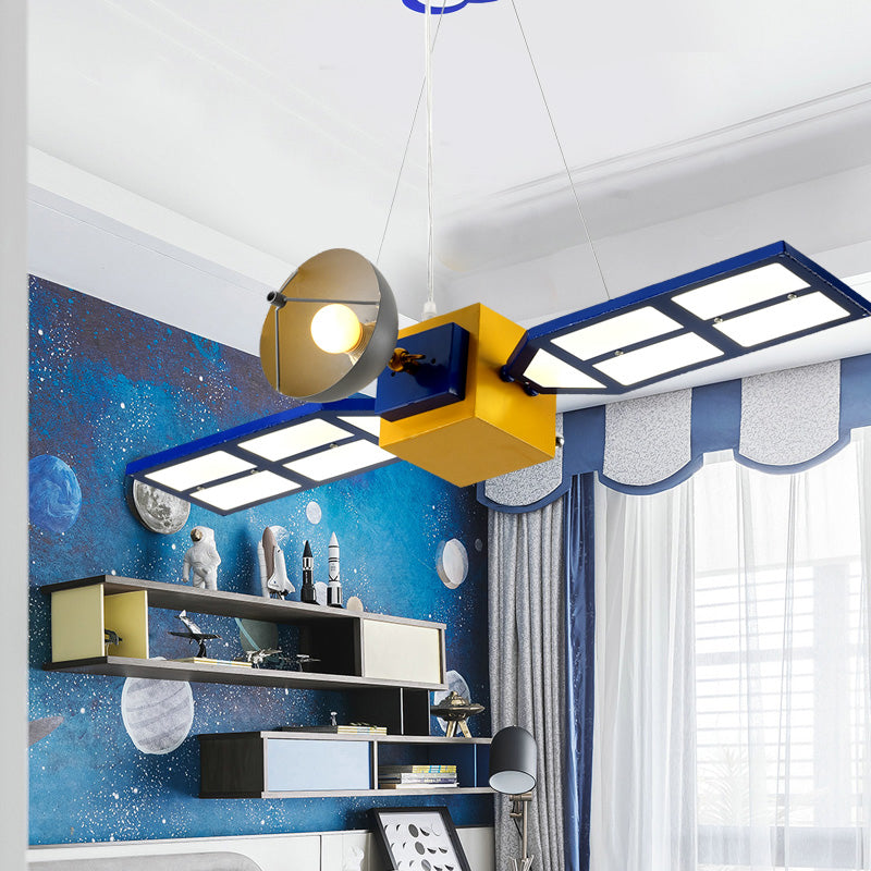 Satellite Living Room Hanging Lamp Contemporary Metal Hanging Pendant Lights in Yellow Yellow Clearhalo 'Ceiling Lights' 'Chandeliers' Lighting' options 200411_8026cc61-1ca3-4952-8321-48a2bd59a342