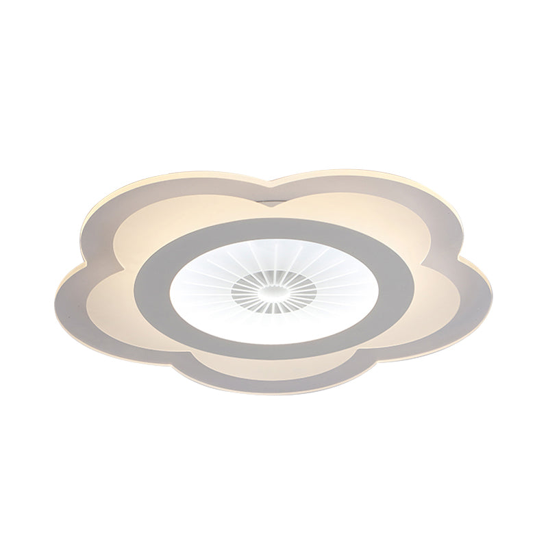 Kids White LED Flush Ceiling Light Flower Acrylic Eye-Caring Ceiling Lamp for Study Room Clearhalo 'Ceiling Lights' 'Close To Ceiling Lights' 'Close to ceiling' 'Flush mount' Lighting' 200427