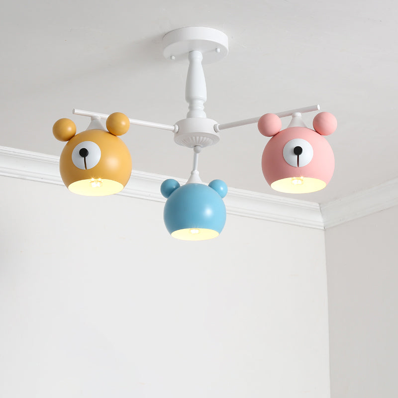 Kid Bedroom Animal Pendant Lighting Metal Cartoon Multi Color Hanging Ornaments Clearhalo 'Ceiling Lights' 'Chandeliers' Lighting' options 200476