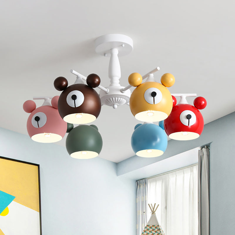 Kid Bedroom Animal Pendant Lighting Metal Cartoon Multi Color Hanging Ornaments Clearhalo 'Ceiling Lights' 'Chandeliers' Lighting' options 200480