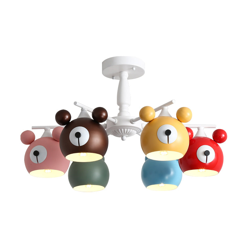 Kid Bedroom Animal Pendant Lighting Metal Cartoon Multi Color Hanging Ornaments Clearhalo 'Ceiling Lights' 'Chandeliers' Lighting' options 200481