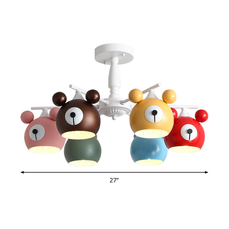 Kid Bedroom Animal Pendant Lighting Metal Cartoon Multi Color Hanging Ornaments Clearhalo 'Ceiling Lights' 'Chandeliers' Lighting' options 200482