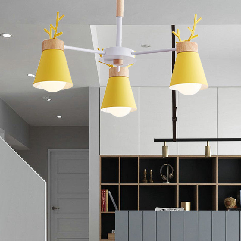 Deer Horn Kids Room Lighting Pendant Chandelier Iron Modern Fashion Hanging Chandelier Clearhalo 'Ceiling Lights' 'Chandeliers' Lighting' options 200520