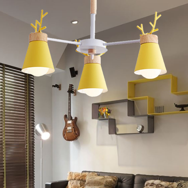 Deer Horn Kids Room Lighting Pendant Chandelier Iron Modern Fashion Hanging Chandelier Clearhalo 'Ceiling Lights' 'Chandeliers' Lighting' options 200521