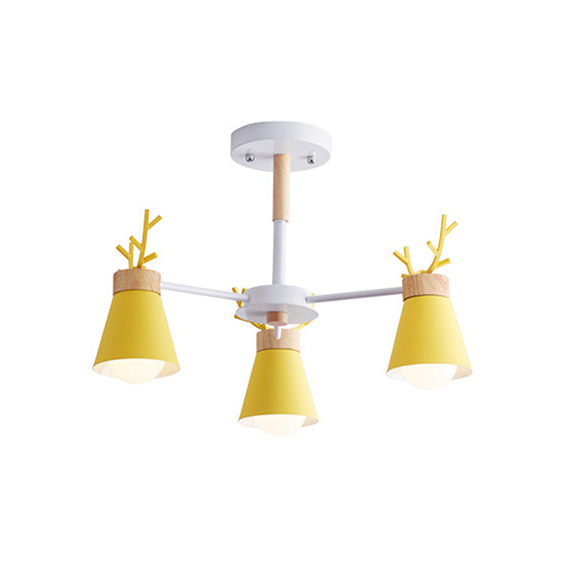 Deer Horn Kids Room Lighting Pendant Chandelier Iron Modern Fashion Hanging Chandelier Clearhalo 'Ceiling Lights' 'Chandeliers' Lighting' options 200522