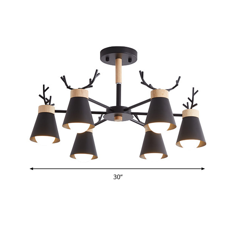 Deer Horn Kids Room Lighting Pendant Chandelier Iron Modern Fashion Hanging Chandelier Clearhalo 'Ceiling Lights' 'Chandeliers' Lighting' options 200526