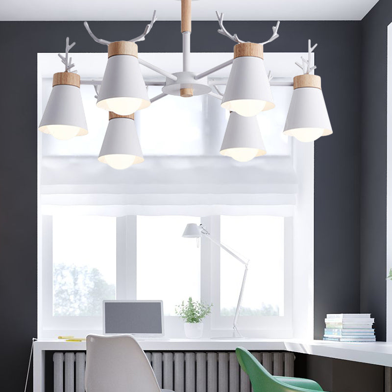 Deer Horn Kids Room Lighting Pendant Chandelier Iron Modern Fashion Hanging Chandelier Clearhalo 'Ceiling Lights' 'Chandeliers' Lighting' options 200528