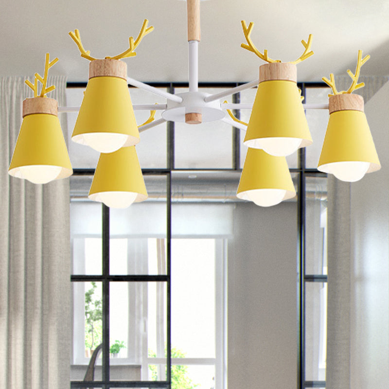 Deer Horn Kids Room Lighting Pendant Chandelier Iron Modern Fashion Hanging Chandelier Clearhalo 'Ceiling Lights' 'Chandeliers' Lighting' options 200533