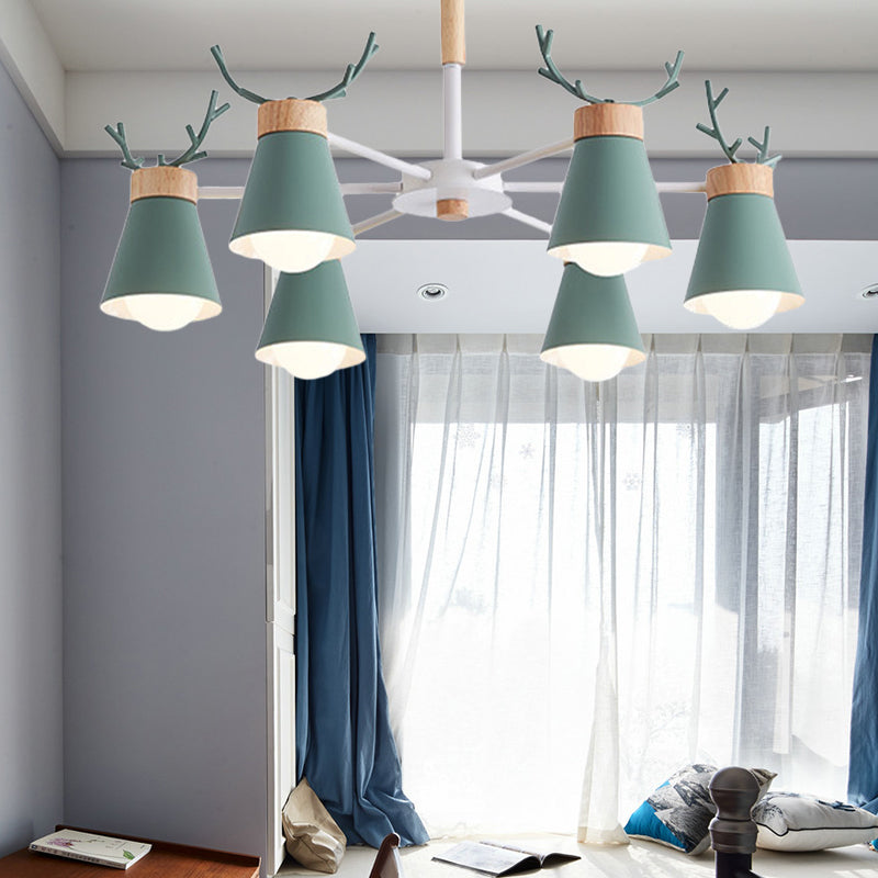 Deer Horn Kids Room Lighting Pendant Chandelier Iron Modern Fashion Hanging Chandelier Clearhalo 'Ceiling Lights' 'Chandeliers' Lighting' options 200536