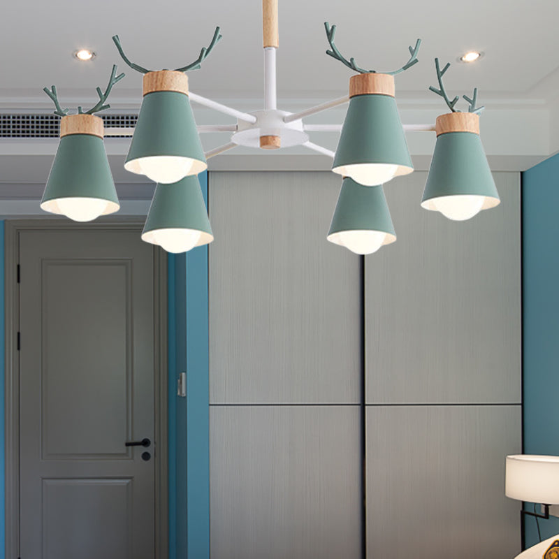 Deer Horn Kids Room Lighting Pendant Chandelier Iron Modern Fashion Hanging Chandelier Clearhalo 'Ceiling Lights' 'Chandeliers' Lighting' options 200537