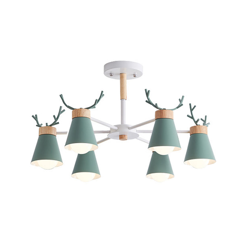 Deer Horn Kids Room Lighting Pendant Chandelier Iron Modern Fashion Hanging Chandelier Clearhalo 'Ceiling Lights' 'Chandeliers' Lighting' options 200538