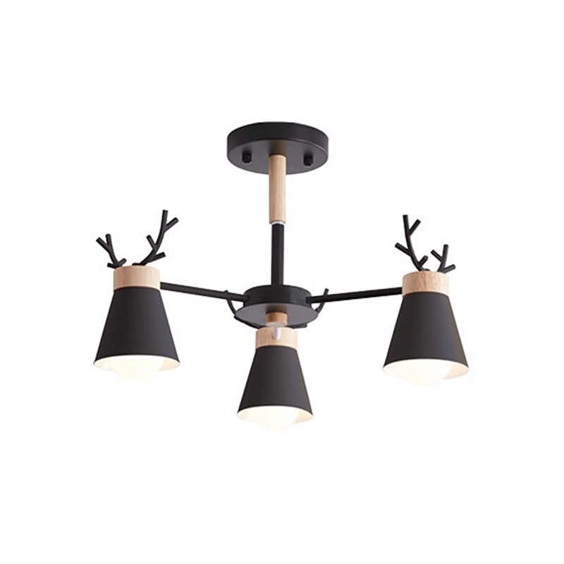 Deer Horn Kids Room Lighting Pendant Chandelier Iron Modern Fashion Hanging Chandelier Clearhalo 'Ceiling Lights' 'Chandeliers' Lighting' options 200541