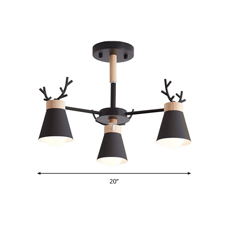 Deer Horn Kids Room Lighting Pendant Chandelier Iron Modern Fashion Hanging Chandelier Clearhalo 'Ceiling Lights' 'Chandeliers' Lighting' options 200542