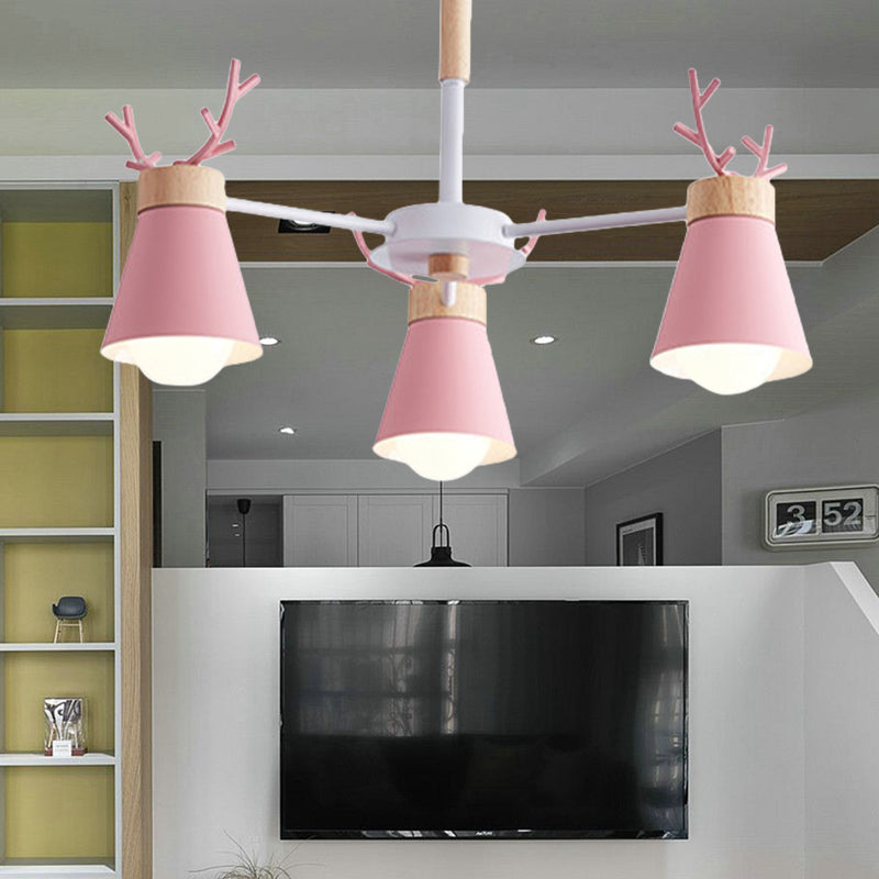 Deer Horn Kids Room Lighting Pendant Chandelier Iron Modern Fashion Hanging Chandelier Clearhalo 'Ceiling Lights' 'Chandeliers' Lighting' options 200546