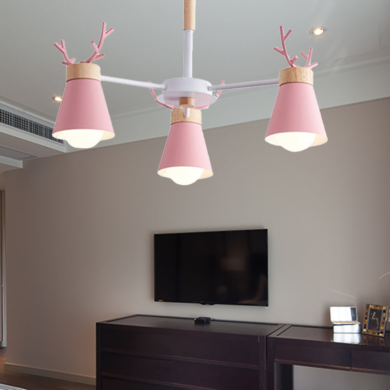 Deer Horn Kids Room Lighting Pendant Chandelier Iron Modern Fashion Hanging Chandelier Clearhalo 'Ceiling Lights' 'Chandeliers' Lighting' options 200547