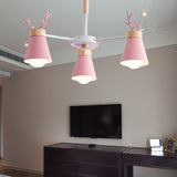 Deer Horn Kids Room Lighting Pendant Chandelier Iron Modern Fashion Hanging Chandelier Clearhalo 'Ceiling Lights' 'Chandeliers' Lighting' options 200547