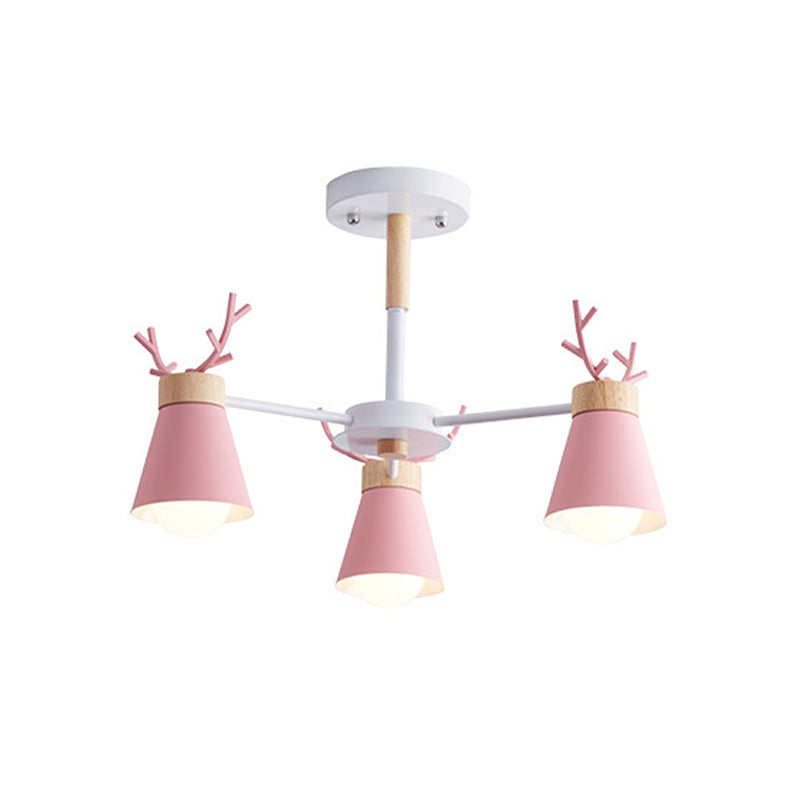 Deer Horn Kids Room Lighting Pendant Chandelier Iron Modern Fashion Hanging Chandelier Clearhalo 'Ceiling Lights' 'Chandeliers' Lighting' options 200548