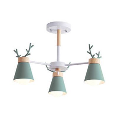 Deer Horn Kids Room Lighting Pendant Chandelier Iron Modern Fashion Hanging Chandelier Clearhalo 'Ceiling Lights' 'Chandeliers' Lighting' options 200549