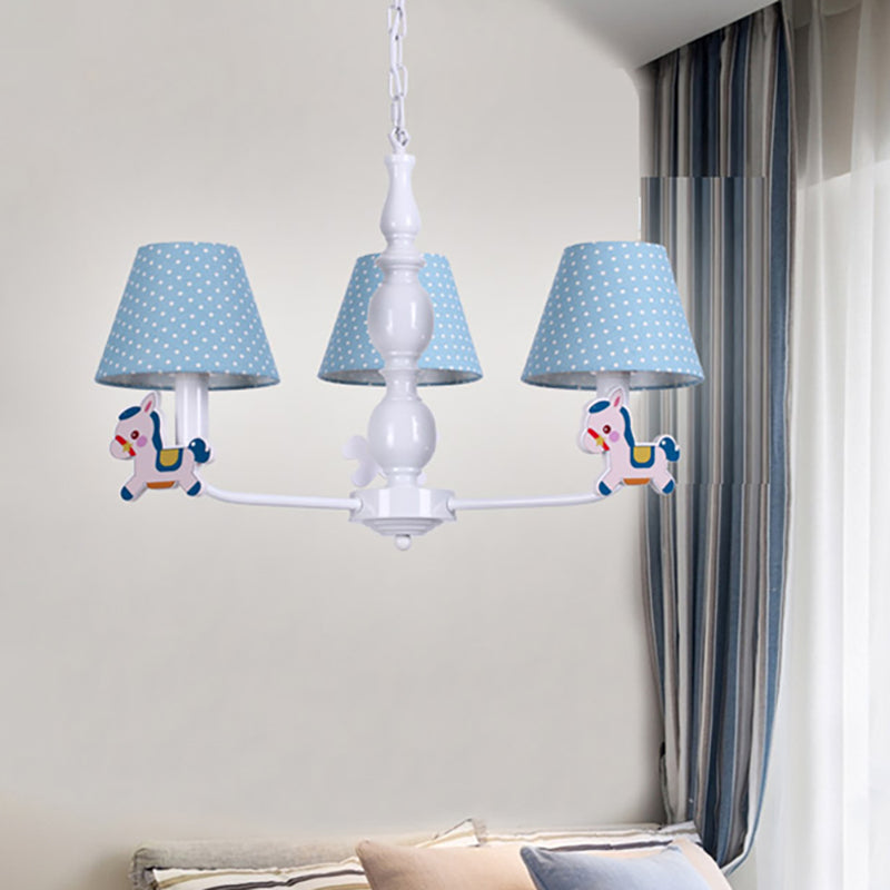 Nordic Tapered Shade Hanging Chandelier Fabric Hanging Lights for Living Room Clearhalo 'Ceiling Lights' 'Chandeliers' Lighting' options 200613