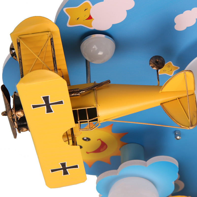 Cartoon Ceiling Plane Light Fixture Metal Flush Mount Ceiling Light in Blue for Kid Bedroom Clearhalo 'Ceiling Lights' 'Close To Ceiling Lights' 'Close to ceiling' 'Flush mount' Lighting' 200682