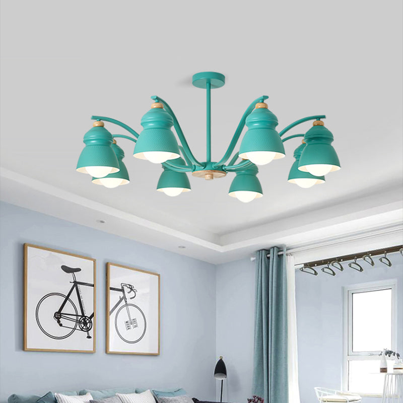 Bedroom Gourd Pendant Chandelier Lamp Metal Modern Design style Hanging Light Fixture Clearhalo 'Ceiling Lights' 'Chandeliers' Lighting' options 200702