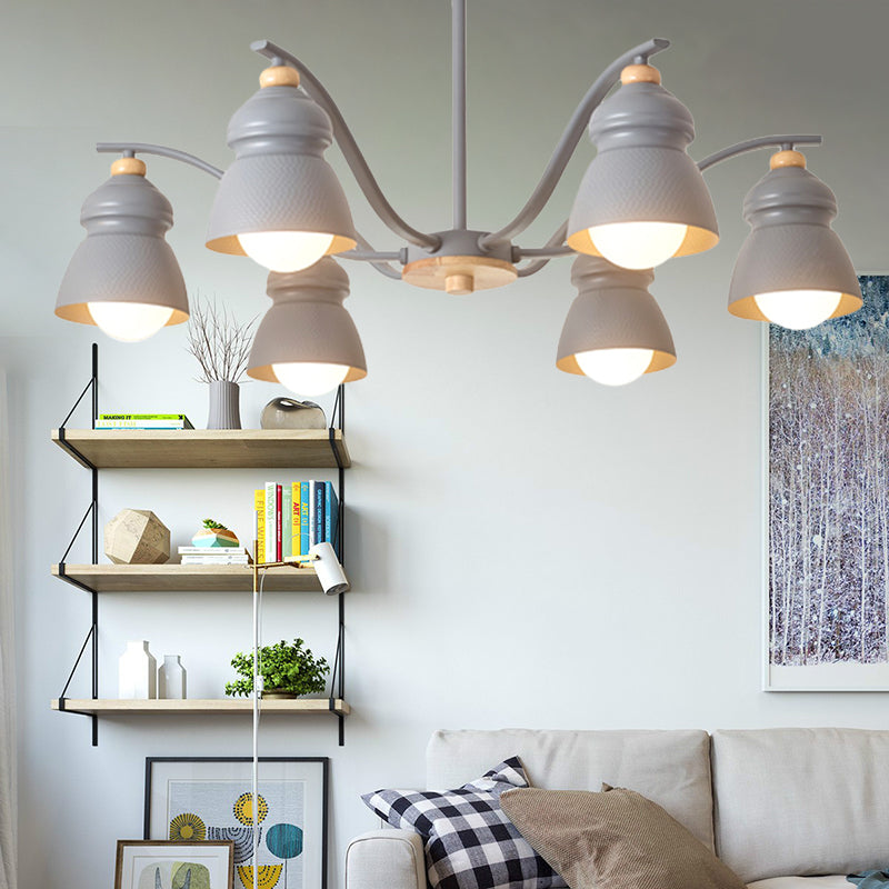 Bedroom Gourd Pendant Chandelier Lamp Metal Modern Design style Hanging Light Fixture Clearhalo 'Ceiling Lights' 'Chandeliers' Lighting' options 200711