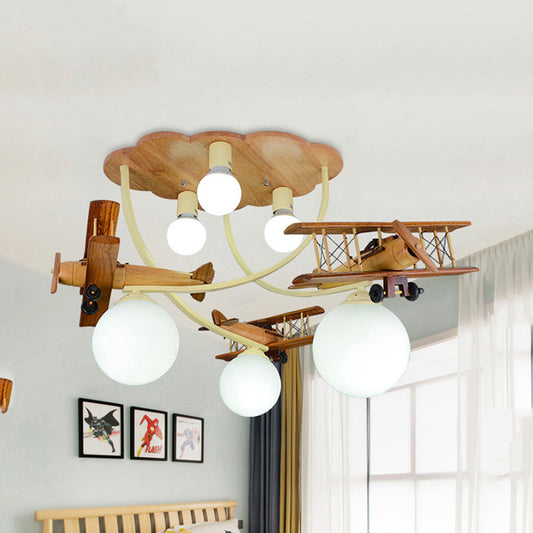 Nordic Plane Flush Mount Ceiling Light Wooden Ceiling Light for Bedroom Wood C Clearhalo 'Ceiling Lights' 'Close To Ceiling Lights' 'Close to ceiling' 'Semi-flushmount' Lighting' 200724