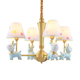 Contemporary Tapered Shade Hanging Light Fixture with Deer Metal Hanging Chandelier for Living Room Clearhalo 'Ceiling Lights' 'Chandeliers' Lighting' options 200747