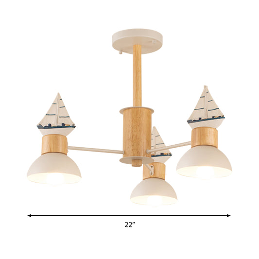 Sailing Boat Living Room Hanging Pendant Lights Wood Art Deco Hanging Chandelier Clearhalo 'Ceiling Lights' 'Chandeliers' Lighting' options 200825