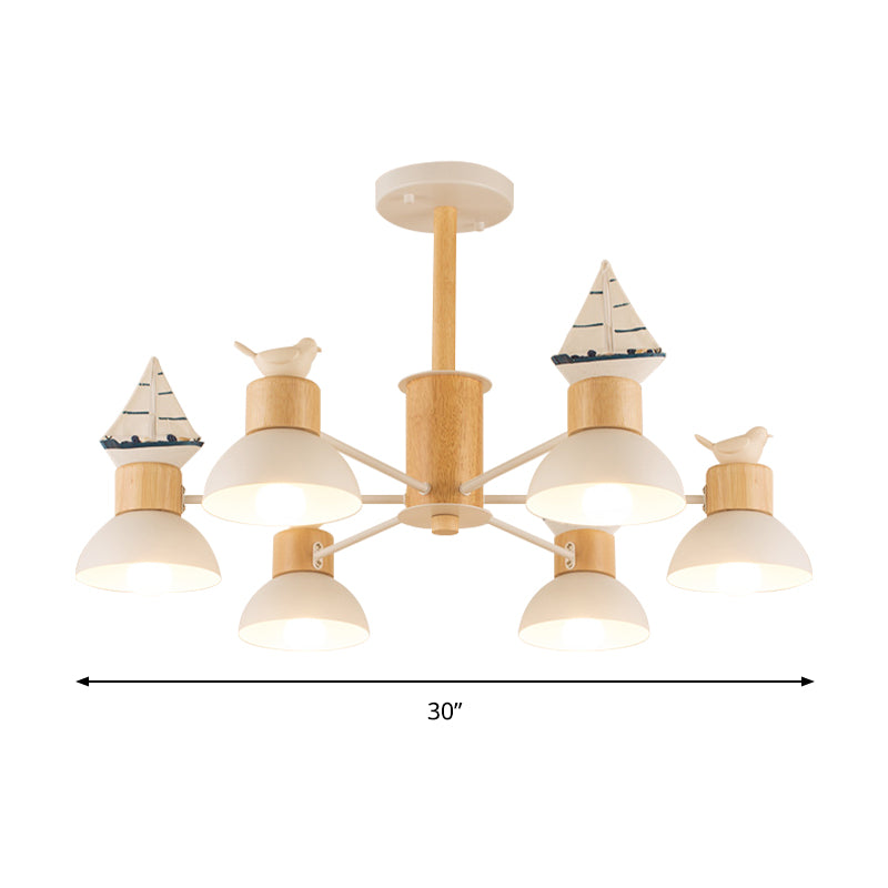 Sailing Boat Living Room Hanging Pendant Lights Wood Art Deco Hanging Chandelier Clearhalo 'Ceiling Lights' 'Chandeliers' Lighting' options 200829