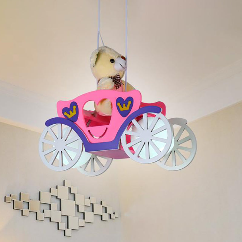 Cartoon Bear Hanging Pendant Lights Metal Hanging Lights for Girls Bedroom Pink Clearhalo 'Ceiling Lights' 'Chandeliers' Lighting' options 200835_28b5184e-02de-47de-aa17-24bb27257bca