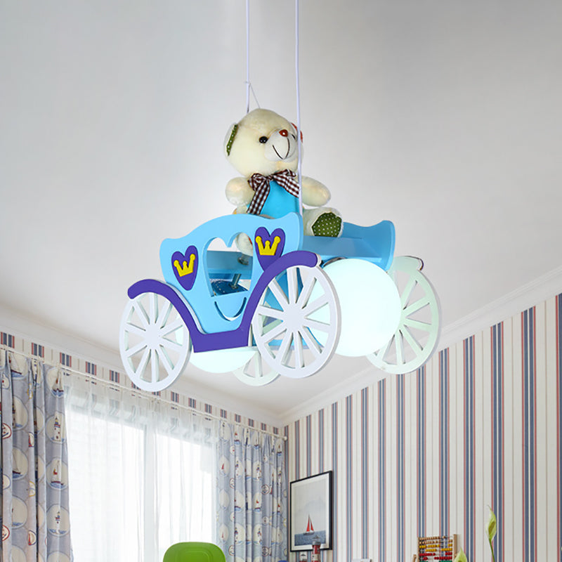 Cartoon Bear Hanging Pendant Lights Metal Hanging Lights for Girls Bedroom Blue Clearhalo 'Ceiling Lights' 'Chandeliers' Lighting' options 200841_08fdb096-2e38-4e89-9370-a8a8c1754785