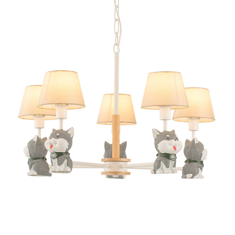 Modern Dog Hanging Ceiling Lamp Fabric Hanging Pendant Lights for Dining Room Clearhalo 'Ceiling Lights' 'Chandeliers' Lighting' options 200887