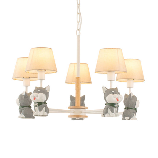 Modern Dog Hanging Ceiling Lamp Fabric Hanging Pendant Lights for Dining Room Clearhalo 'Ceiling Lights' 'Chandeliers' Lighting' options 200887