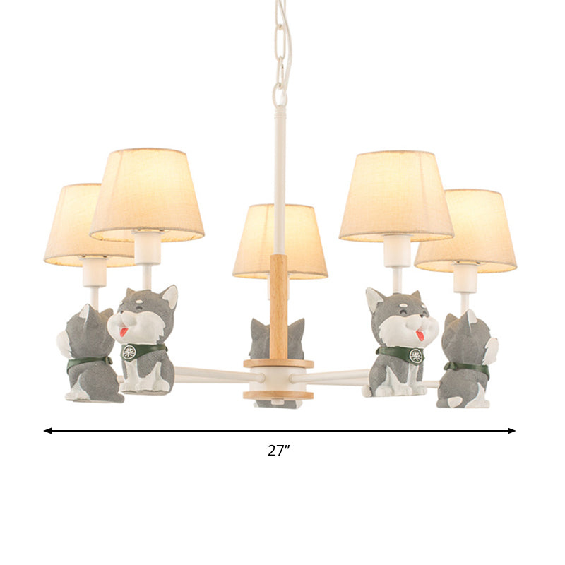 Modern Dog Hanging Ceiling Lamp Fabric Hanging Pendant Lights for Dining Room Clearhalo 'Ceiling Lights' 'Chandeliers' Lighting' options 200888