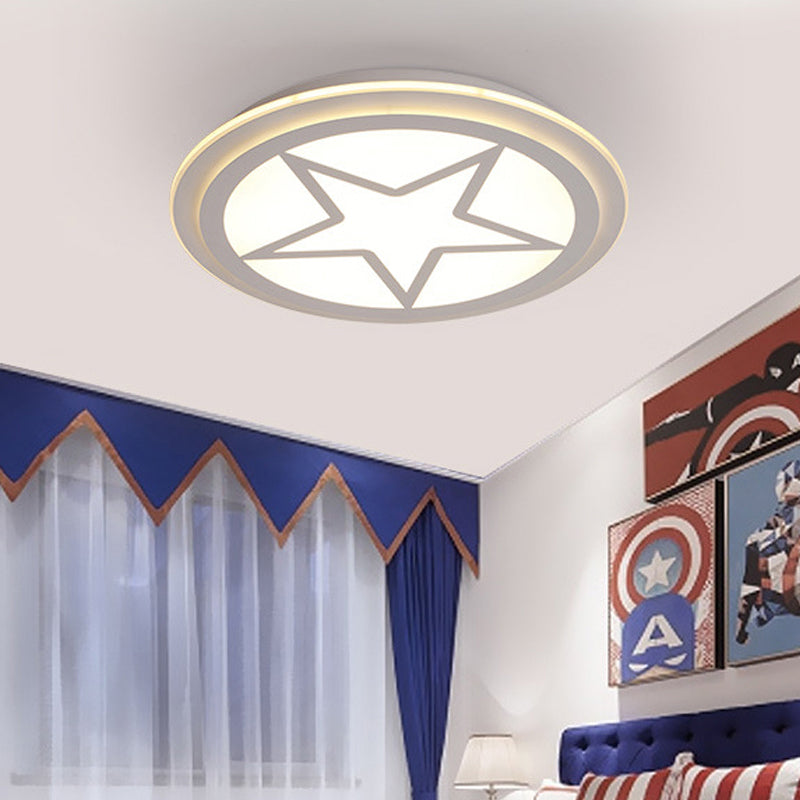 Star Children s Bedroom Ceiling Light Fixture Acrylic Modern Style Ceiling Light in White Clearhalo 'Ceiling Lights' 'Close To Ceiling Lights' 'Close to ceiling' 'Flush mount' Lighting' 200891