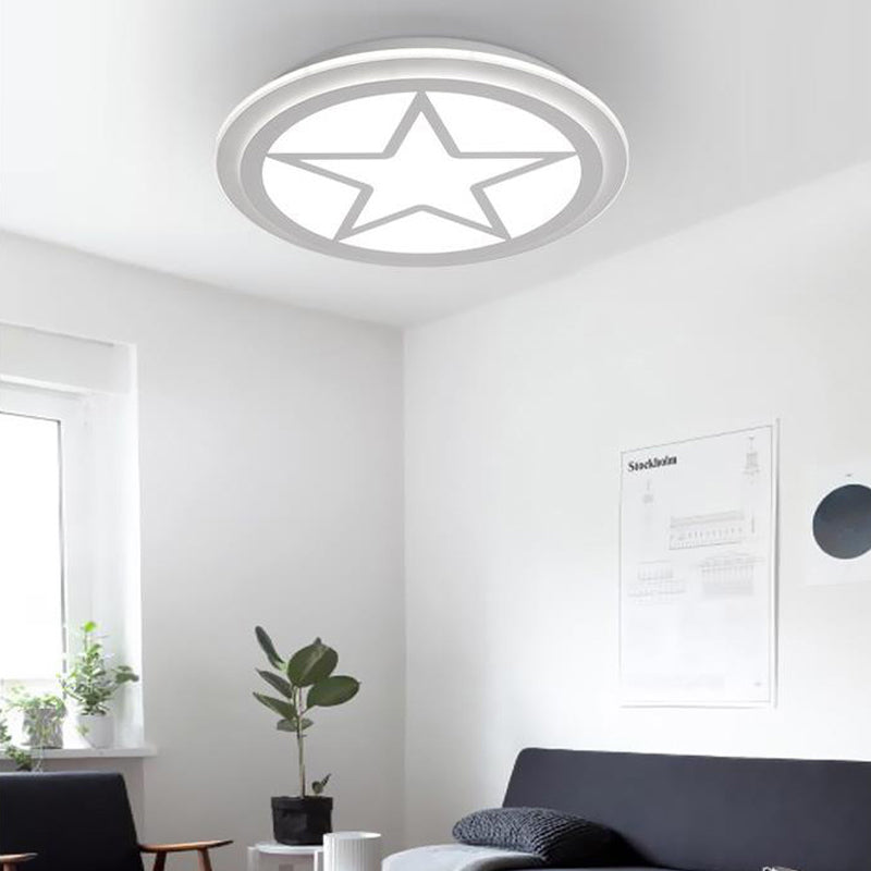 Star Children s Bedroom Ceiling Light Fixture Acrylic Modern Style Ceiling Light in White White Clearhalo 'Ceiling Lights' 'Close To Ceiling Lights' 'Close to ceiling' 'Flush mount' Lighting' 200892