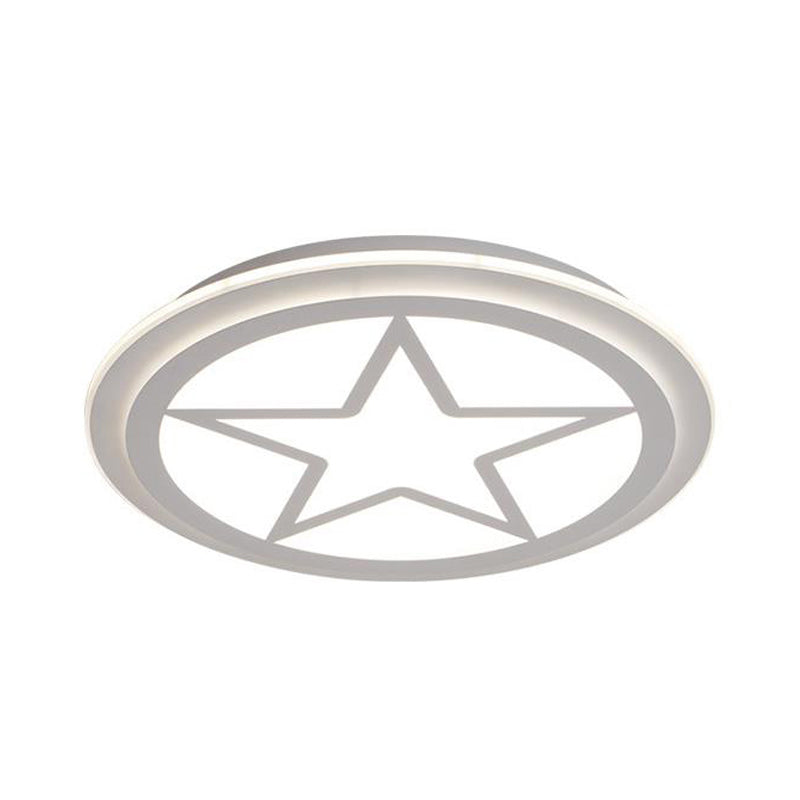 Star Children s Bedroom Ceiling Light Fixture Acrylic Modern Style Ceiling Light in White Clearhalo 'Ceiling Lights' 'Close To Ceiling Lights' 'Close to ceiling' 'Flush mount' Lighting' 200893